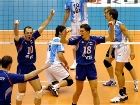 Equipo masculino de Rusia en el campeonato de voleibol hasta perder