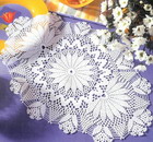 Oval doily with floral pattern