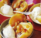 Baked apples with ice cream
