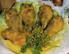 Chicken leg quarters in the mayonnaise and mustard filling