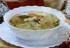 Potato soup with fish at home