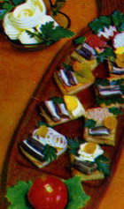 Sandwiches - canapes with spicy capelin