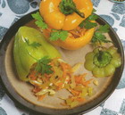Paprika gefüllt mit Gemüse
